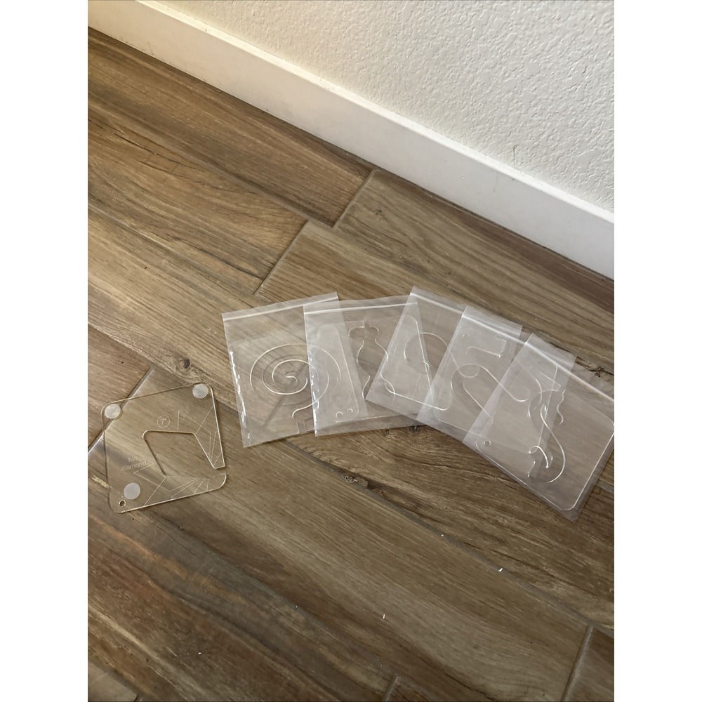 Free Motion Quilting Template Series with Quilting Frame 9 Piece Set Clear